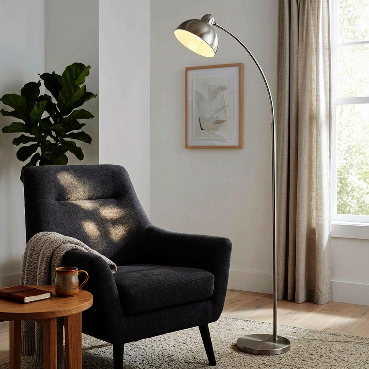LED STEHLEUCHTE ANITA Silber matt - Silberfarben, Metall (50/23/155cm) - Globo Lighting