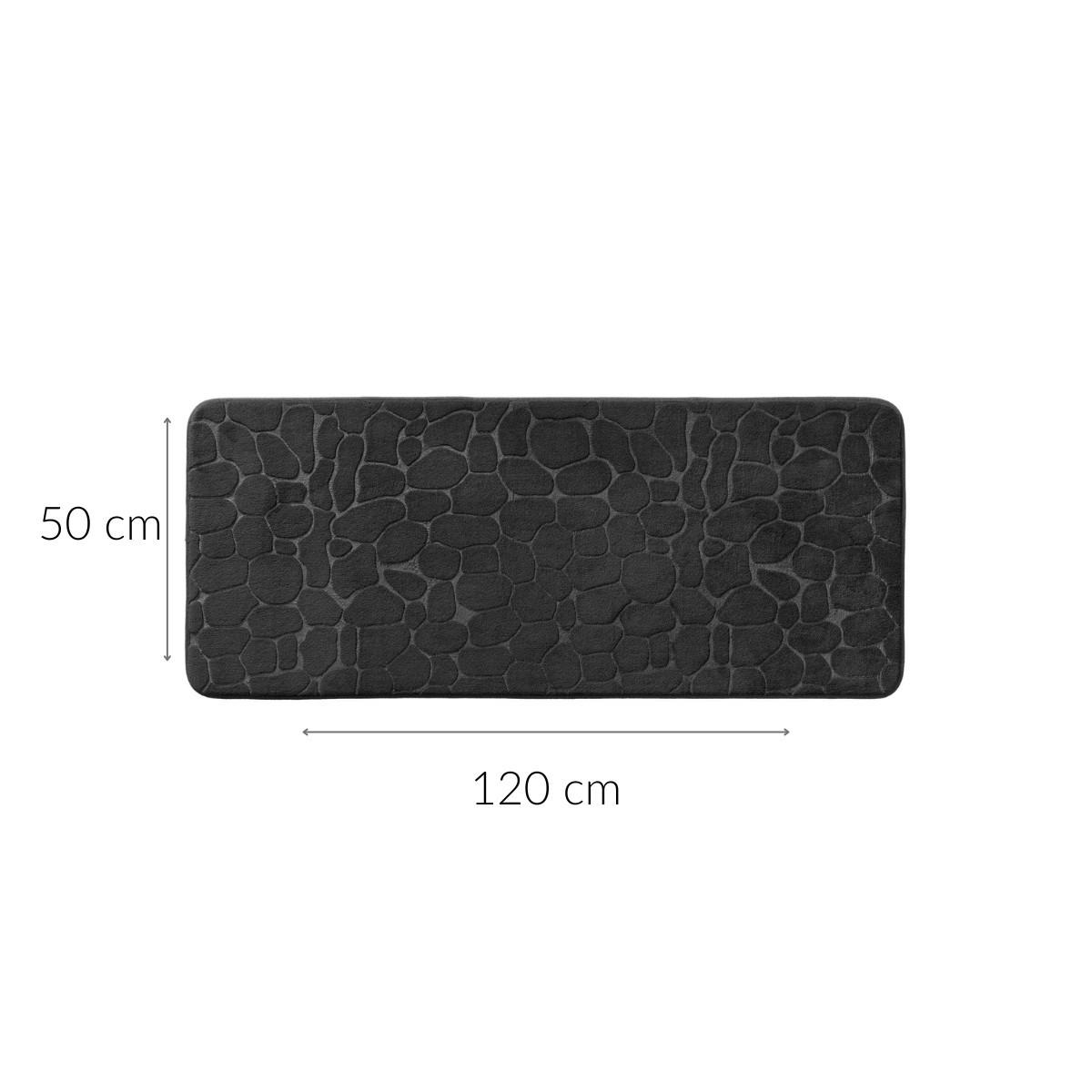 BADMATTE Geprägtes Muster 50/120 cm - Schwarz, Textil (50/120cm) - Douceur d´intérieur