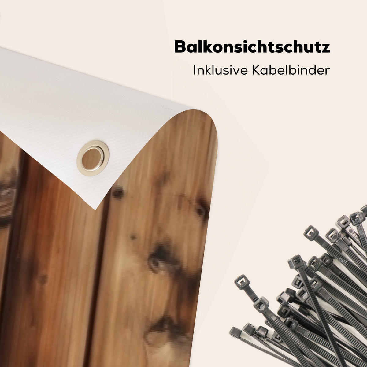 BALKON-SICHTSCHUTZ Holz - Regale - Braun - Buchefarben, Kunststoff (500/85cm) - MuchoWow