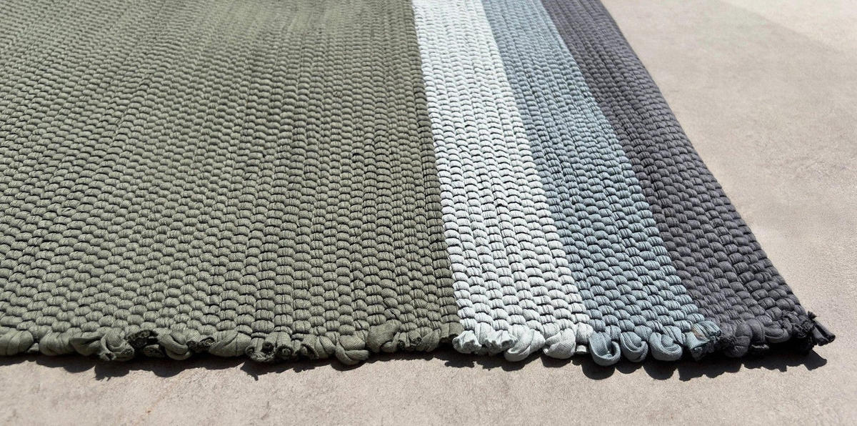 TEPPICH aus recycelter Baumwolle handgewebt grün - Grün, Naturmaterialien (120/170cm) - AFK Living