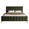 POLSTERBETT Szejlo Olivgrün Chenille 140 cm - Goldfarben/Olivgrün, Textil/Metall (140/200cm) - Selsey