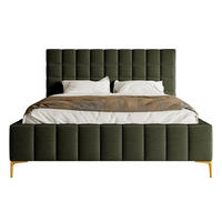 POLSTERBETT Szejlo Olivgrün Chenille 140 cm - Goldfarben/Olivgrün, Textil/Metall (140/200cm) - Selsey