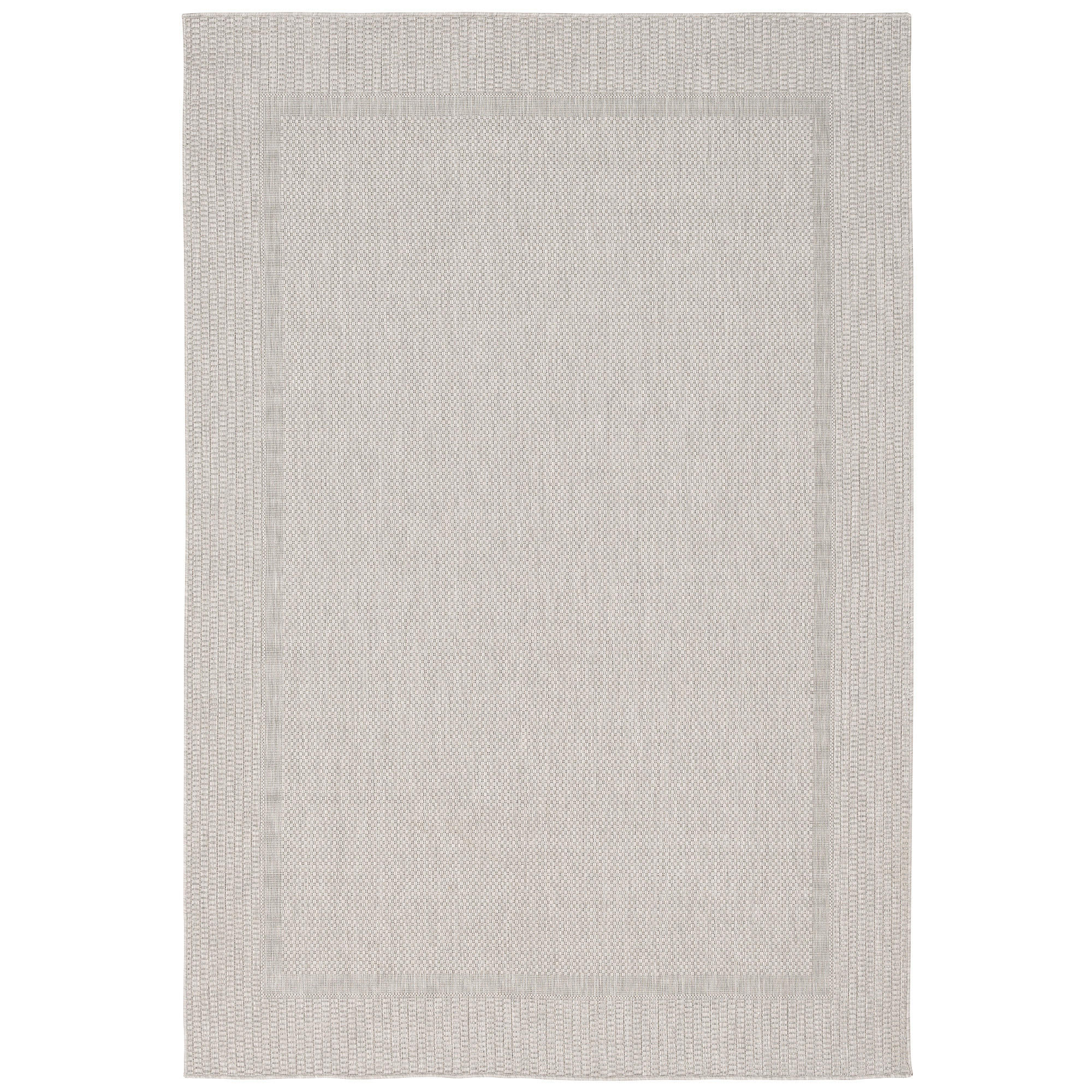 IN & OUTDOOR TEPPICH NATUR VALENCIA BORDÜRE - Silberfarben, Textil (120/170cm) - Pergamon