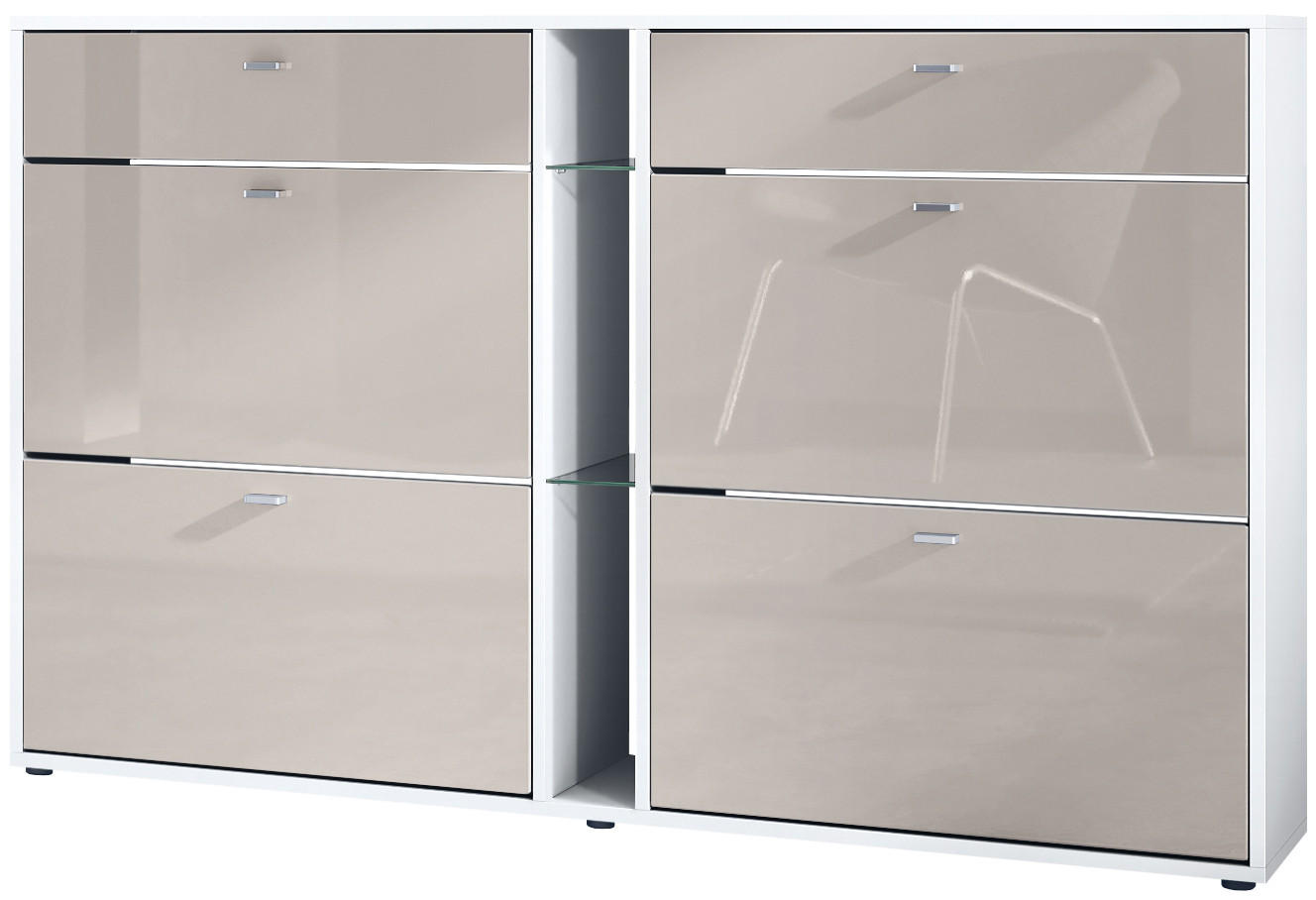 SCHUHSCHRANK Today Fronten in Sandgrau Hochglanz - Sandfarben, Holzwerkstoff (155.5/95/28cm) - Vladon