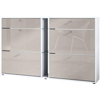 SCHUHSCHRANK Today Fronten in Sandgrau Hochglanz - Sandfarben, Holzwerkstoff (155.5/95/28cm) - Vladon