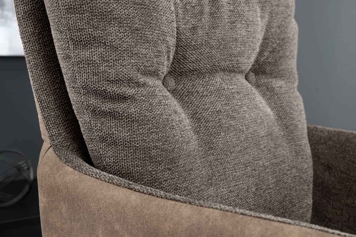 STUHL BIG GEORGE Microfaser Taupe 90 cm - Taupe/Schwarz, Textil/Metall (58/90/68cm) - riess-ambiente
