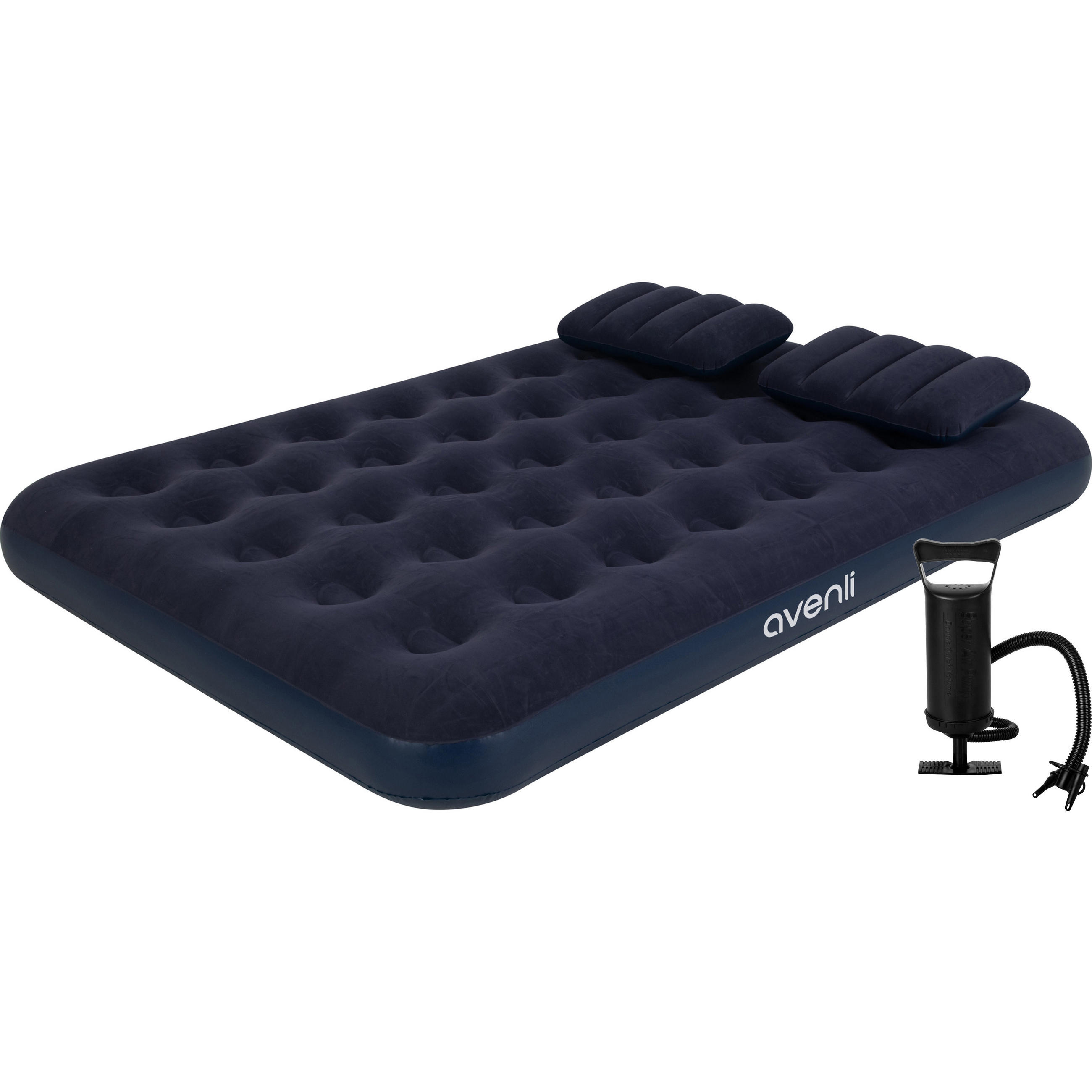 LUFTBETT Luftmatratze Camping für 2 Personen inklusive 2 Kissen und Pumpe - Blau, Kunststoff (137/191cm) - Avenli