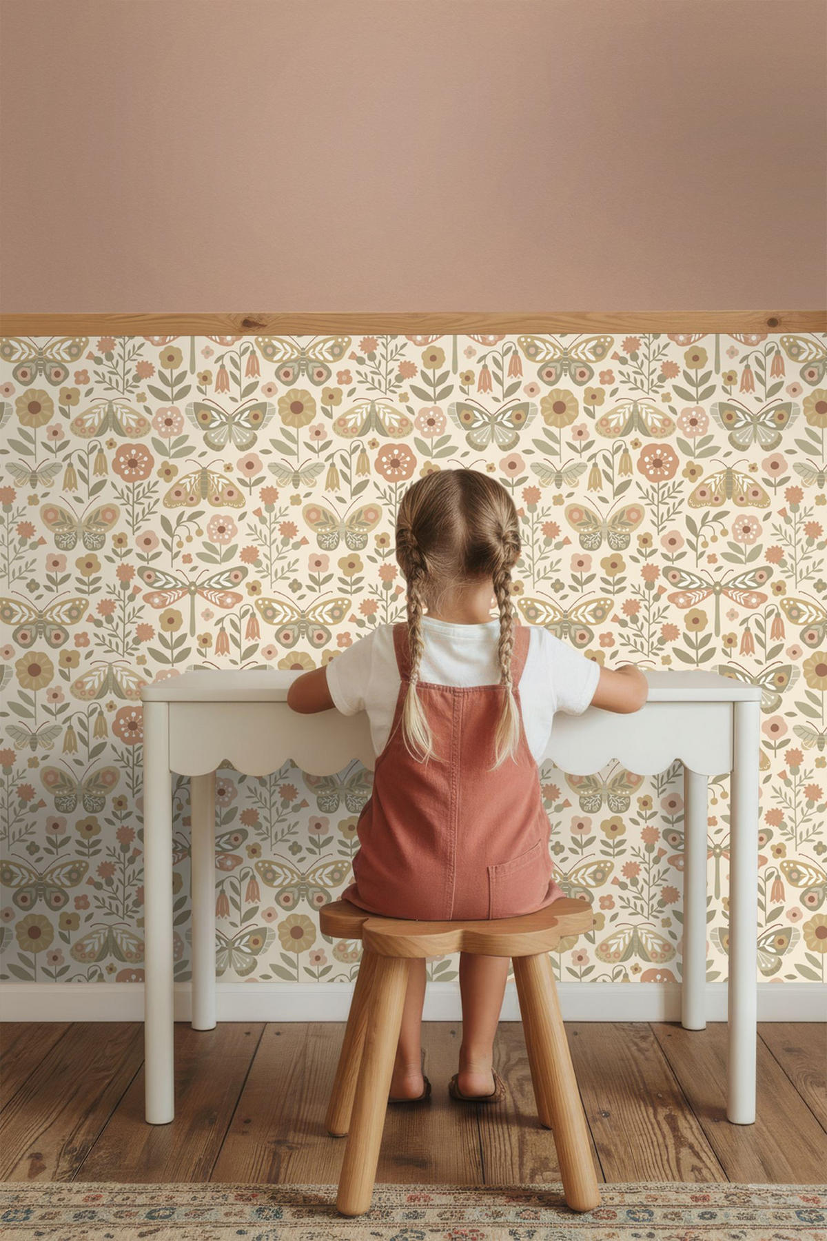TAPETE Blumen & Schmetterlinge 50 x 900 cm - Beige, Papier (50/0.1cm) - ESTAhome