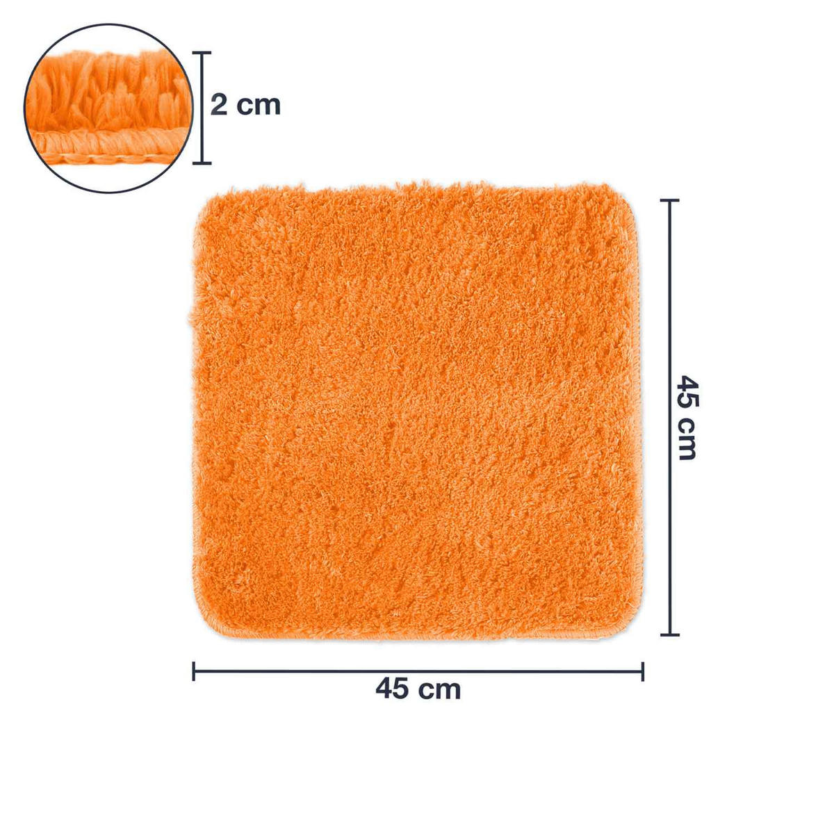 BADEMATTE Florenz - Orange, Textil (45/45cm) - WohnDirect