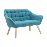 SOFA 2-Sitzer - Stoff - Blau - CASERTA - Blau, Textil (73/77/127cm) - Vente-Unique