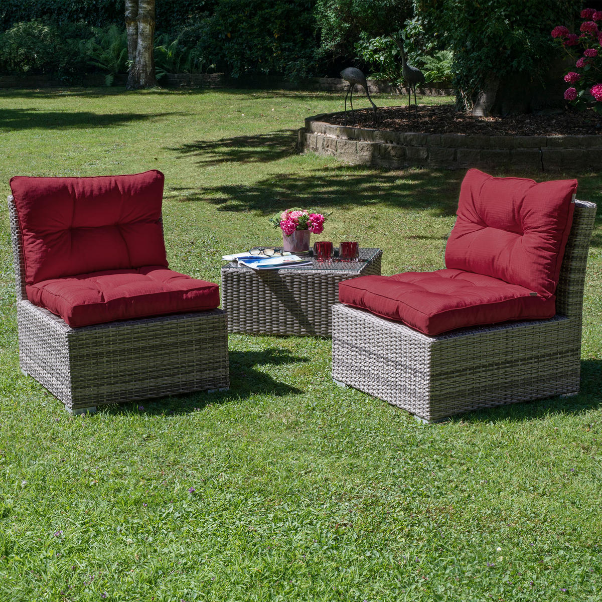 LOUNGEKISSEN Xluna Rücken 60/40/12 cm Rot - Rot, Textil (60/40/12cm) - Beautissu 