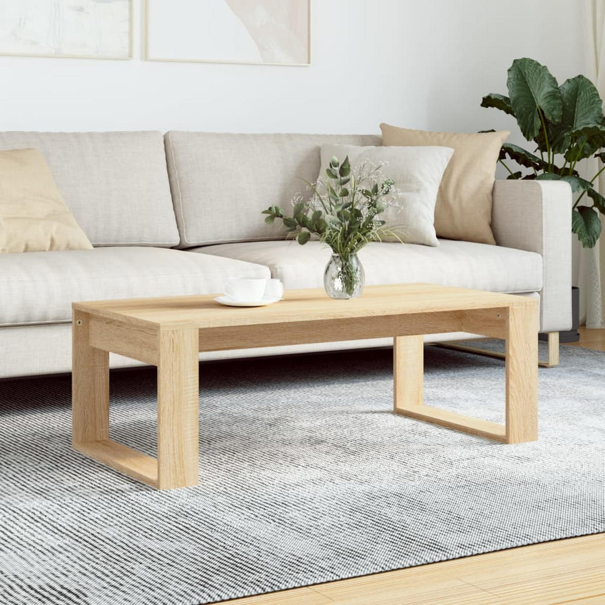 COUCHTISCH Sonoma-Eiche 102x50x35 cm Holzwerkstoff - Hellbraun, Holzwerkstoff (50/102/35cm) - furnicato