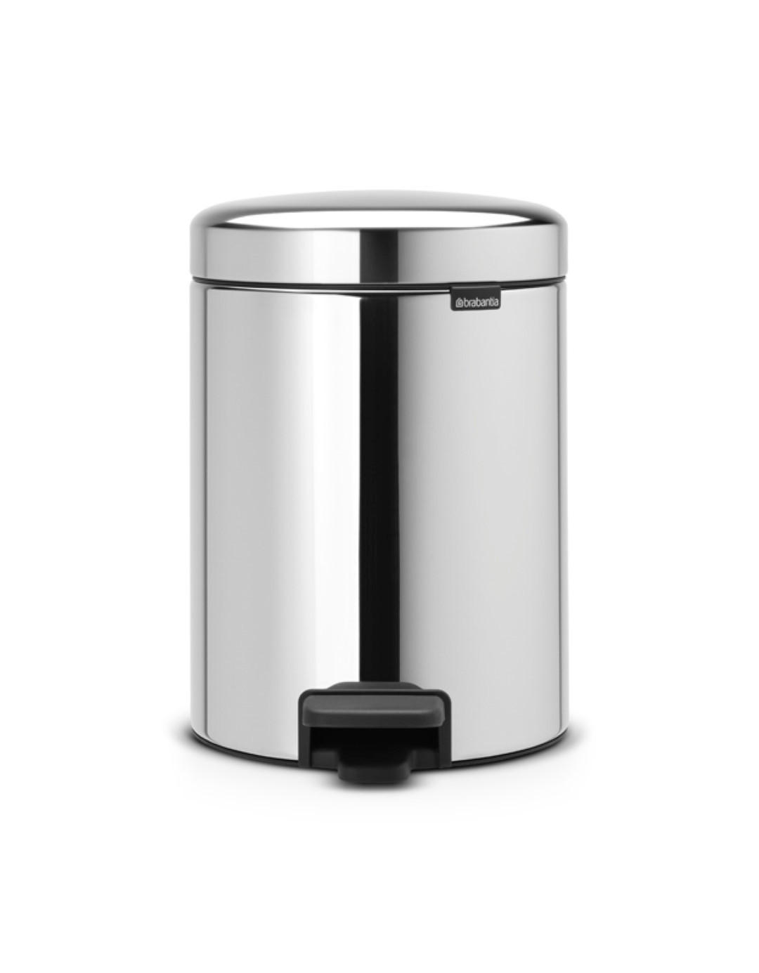 MÜLLEIMER klassisch Mit Soft Verschluss 5 Liter 30,2 x 26,3 x 21,7 cm Metall Edelstahl - Grau, Metall (26.3/30.2/21.7cm) - PROREGAL
