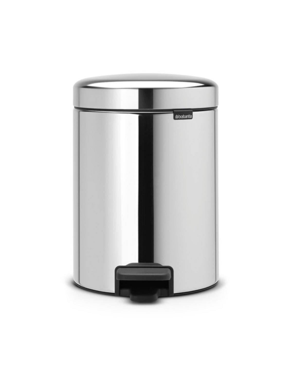 MÜLLEIMER klassisch Mit Soft Verschluss 5 Liter 30,2 x 26,3 x 21,7 cm Metall Edelstahl - Grau, Metall (26.3/30.2/21.7cm) - PROREGAL