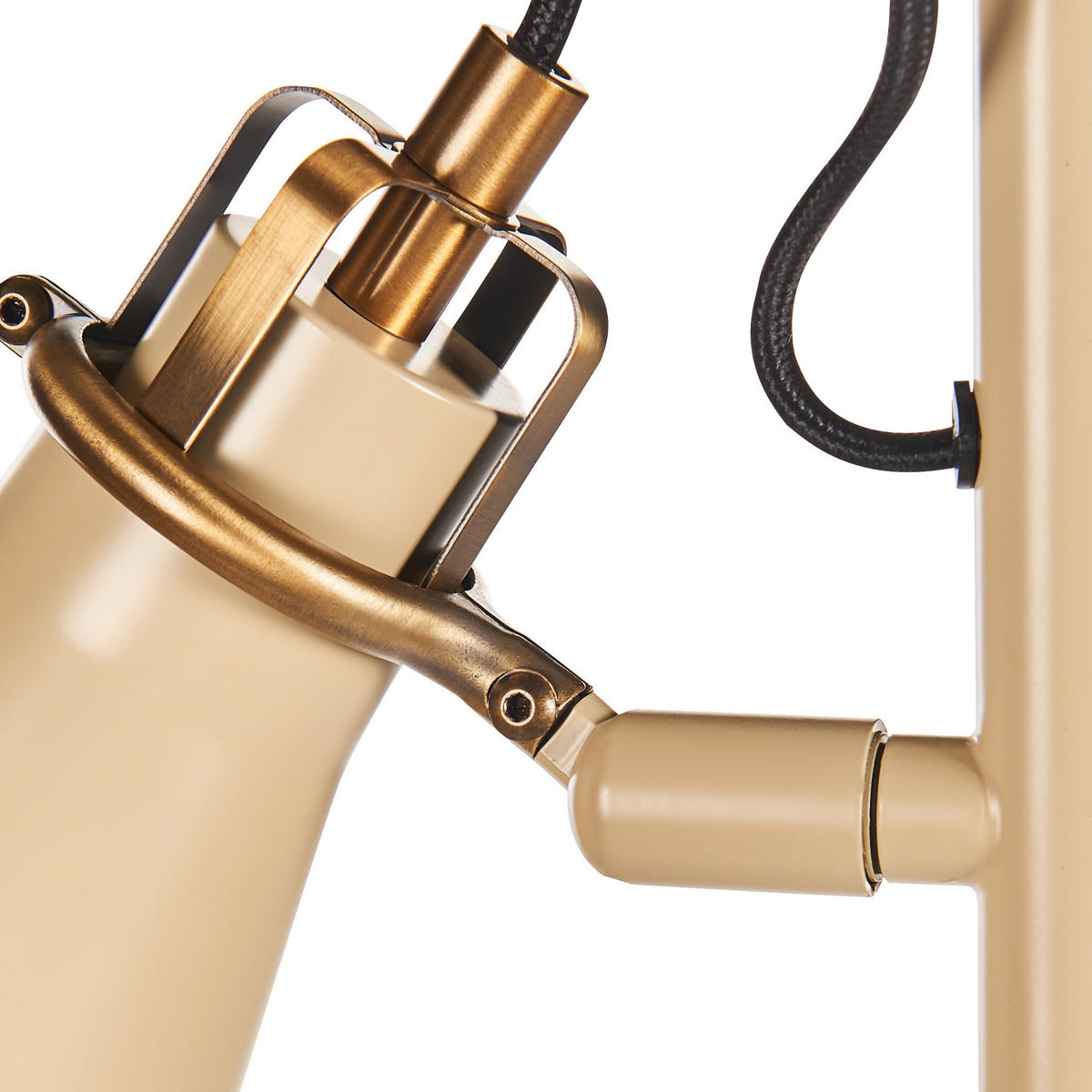 STEHLAMPE Beige/Gold Moyola - Beige/Goldfarben, Metall (42/25/165cm) - Beliani