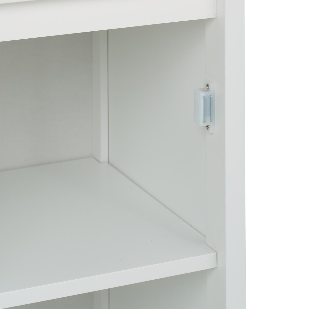 BADEZIMMERSCHRANK - Weiß, Holzwerkstoff/Textil (30/129/30cm) - Relaxdays