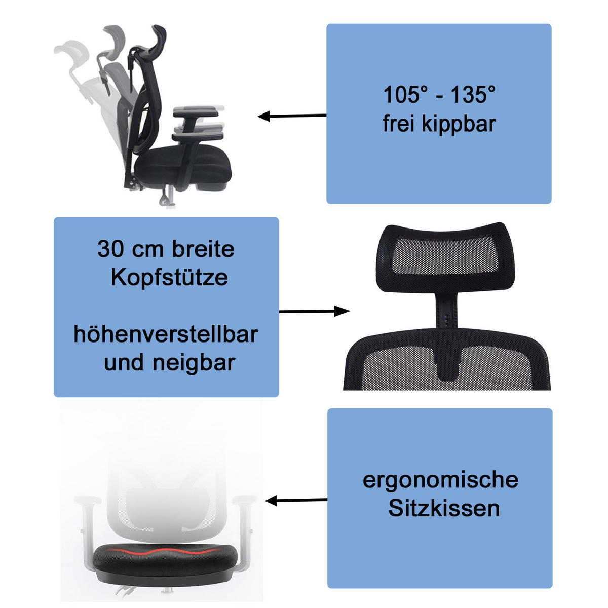 BÜROSTUHL Schwarz - Schwarz, Textil (66/127/93cm) - SIHOO