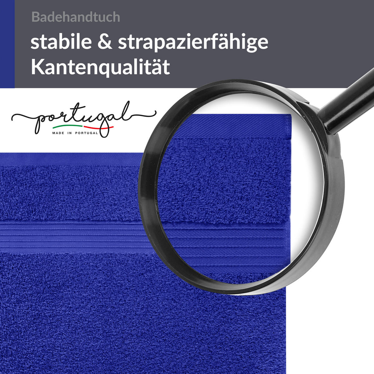 BADETUCH Linz Königs Blau 100x200 cm - Dunkelblau, Textil (100/200cm) - Lashuma