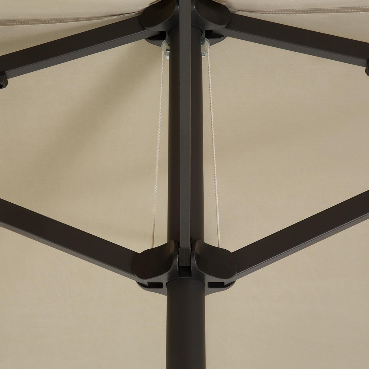 DOPPELSONNENSCHIRM taupe 270/460/247 cm Sibilla - Taupe, Textil (460/270cm) - Beliani
