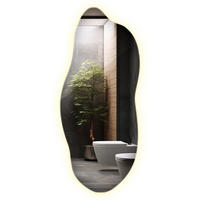 LED-SPIEGEL 40x90 cm Asymmetrisch Neutralweiß 4000K - Hellblau, Glas (40/90/0.4cm) - Wallfluent