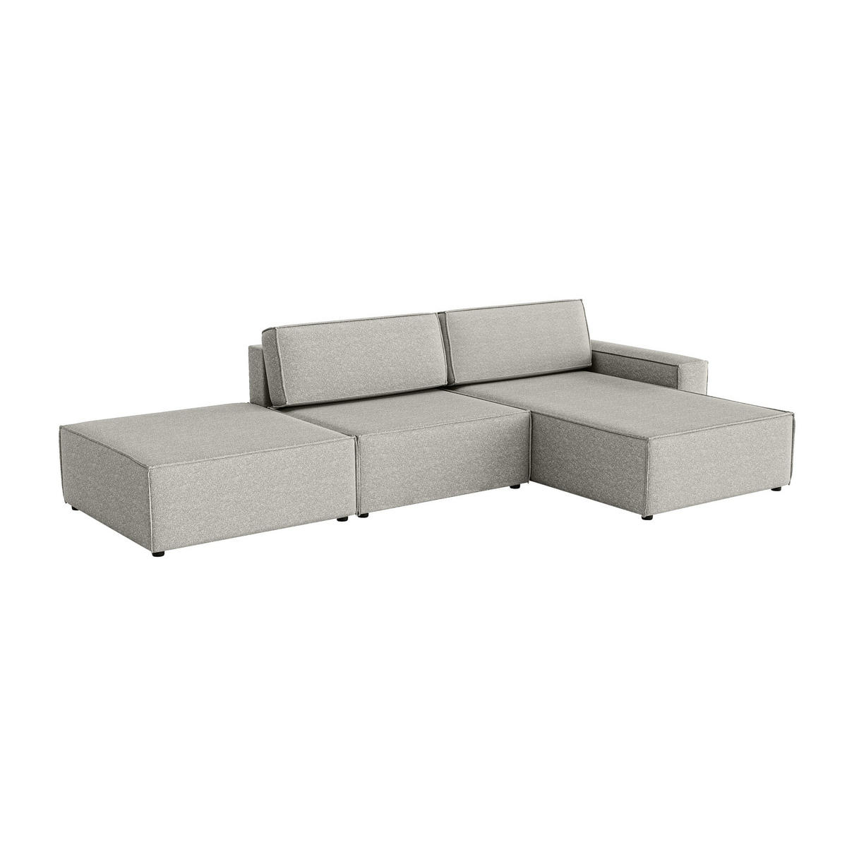 ECKSOFA Lummo Re mit Schlaffunktion, Grau - Grau, Textil (323/185cm) - Fedve