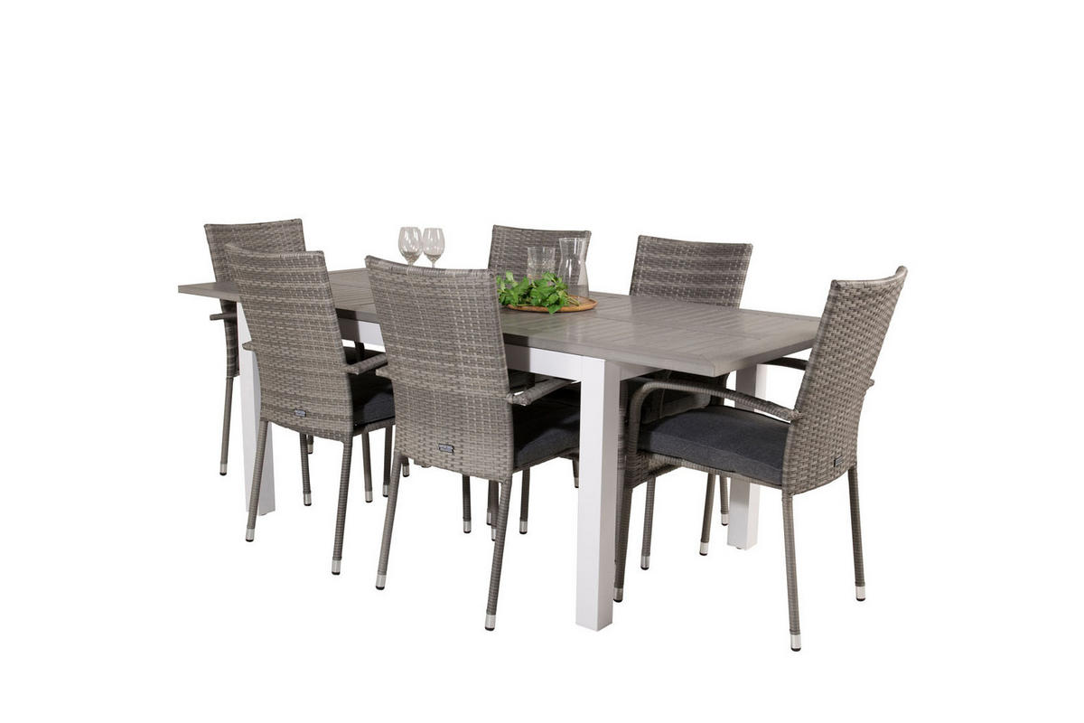 GARTENTISCHGRUPPE Grau - Grau, Holzwerkstoff - ebuy24