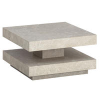 COUCHTISCH in Stein-Optik mit Stauraum, Modernes Design, Quadratisch, Beige 60x60x34 cm - Beige, Holzwerkstoff (60/60/34cm) - KADIMA DESIGN