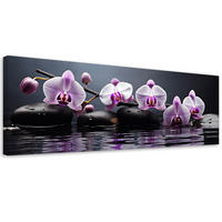 WANDBILD spa zen orchidee - Pink, Textil (90/30cm) - Feeby