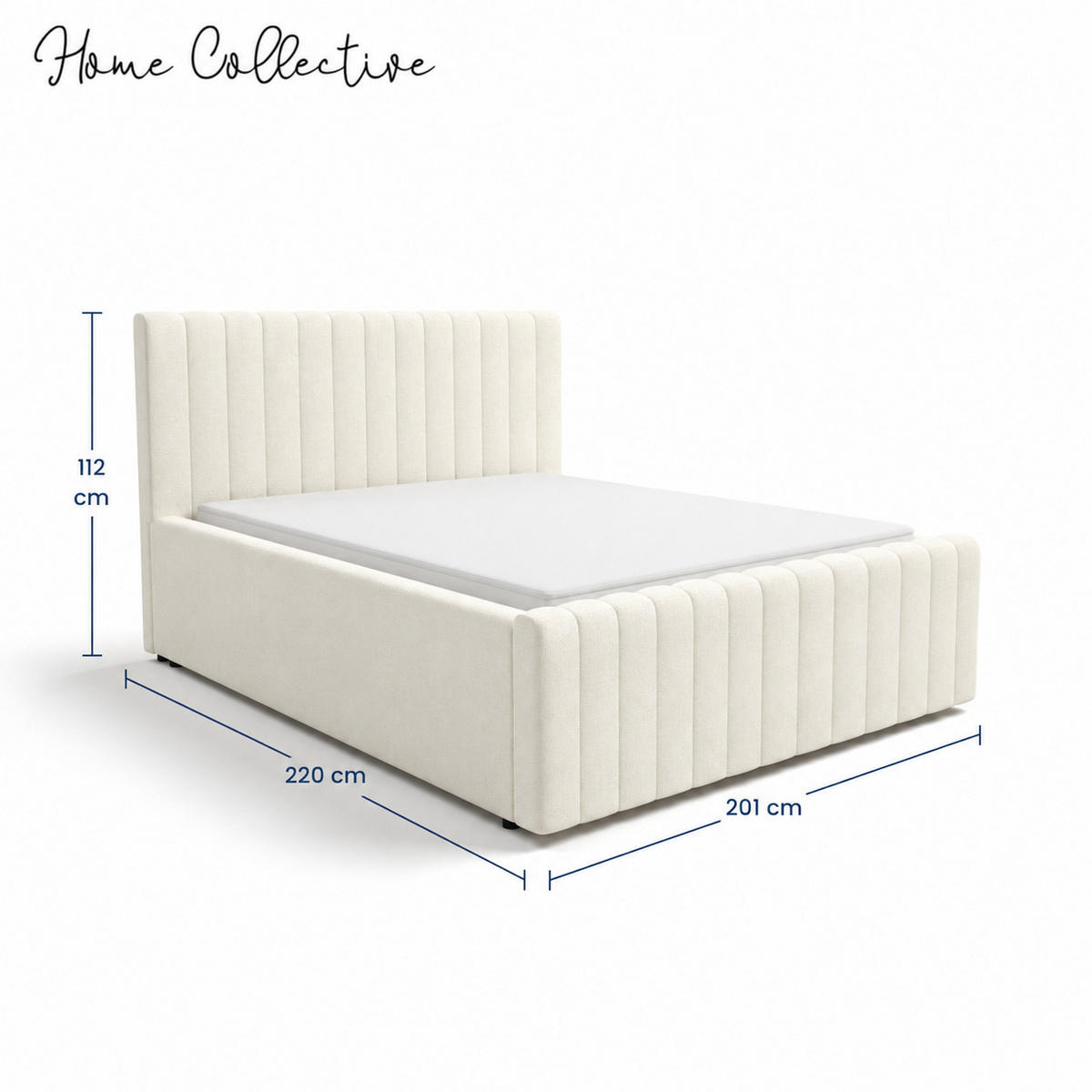 POLSTERBETT 180x200 cm in Creme - Creme, Textil (180/200cm) - Home Collective