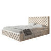 BETT 120x200 - Polsterbett mit Bettkasten und Holzrahmen - Elegant Betten - Weicher Jasminstoff - Kollektion Miami, Beige - AlpiMeble - Beige, Holz/Kunststoff (120/200cm) - Alpi-Möbel