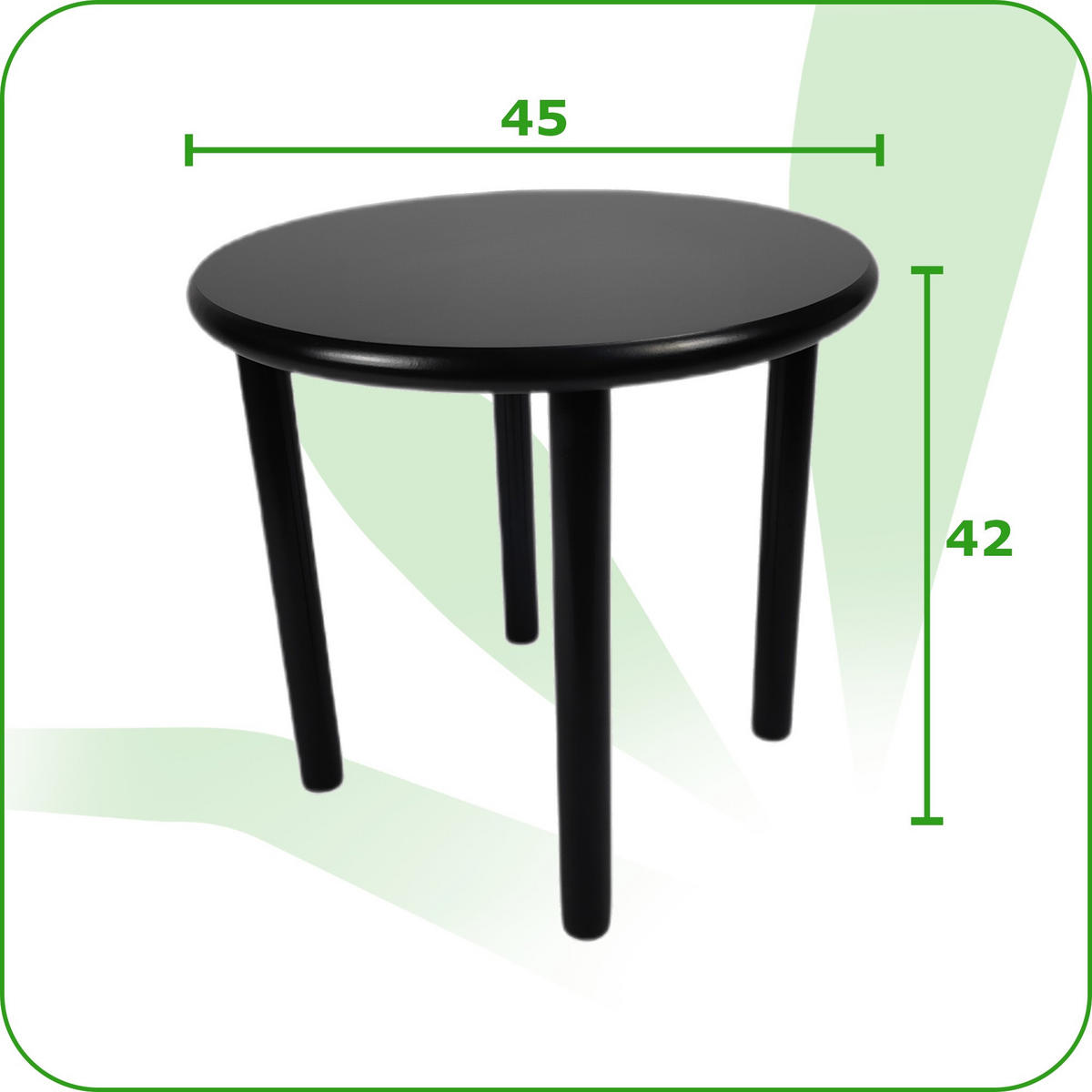 COUCHTISCH Holzoptik Schwarz Rundtisch 45x42 cm - Schwarz, Holzwerkstoff (45/45/42cm) - Begryf