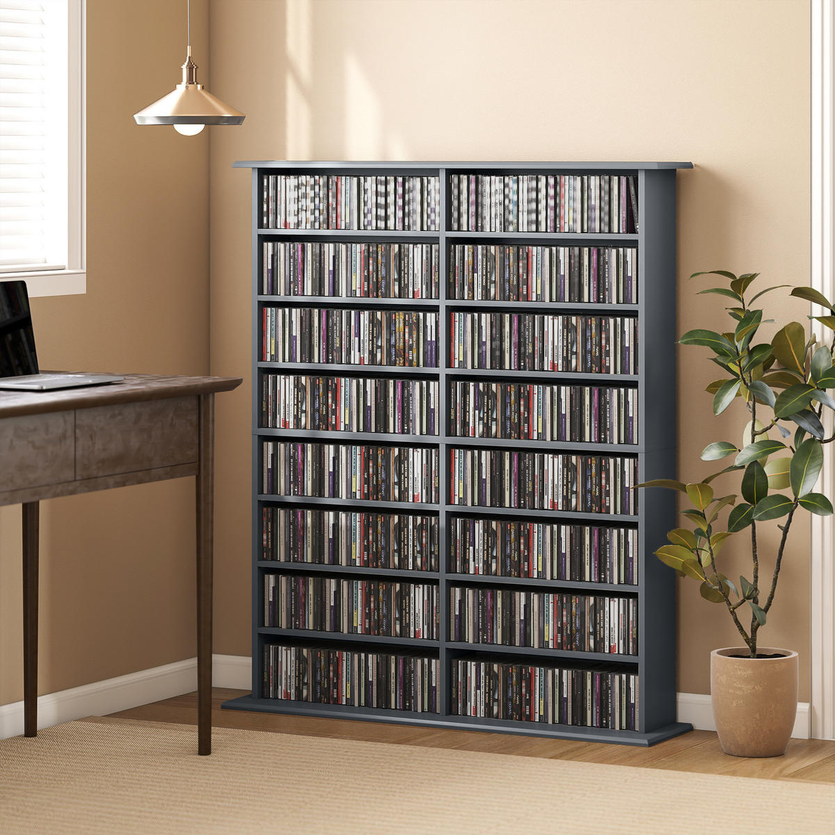 CD-REGAL DE-14528 16 Fächer mit verstellbaren Böden Grau - Grau, Holzwerkstoff (24/126.3/106.5cm) - ComfortXL