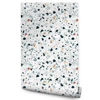 VLIESTAPETE Terrazzo-Muster – Grün, Beige, Weiß – 50x1000 cm - Beige/Weiß, Papier (50/1000cm) - Muralo