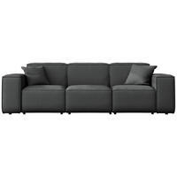 GARTENSOFA Lorento Outdoor 3-Sitzer, Dunkelgrau Kunstleder 251/73/92 cm - Dunkelgrau, Textil (251/73/92cm) - WFL GROUP