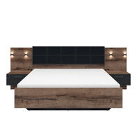BETT 180/200 Romane Holz und Schwarz - Schwarz, Holzwerkstoff (180/200cm) - Petits-meubles