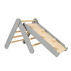 KLETTERDREIECK mit Rutsche, Montessori, Grau - Grau, Holz (59.5/59/60cm) - MeowBaby