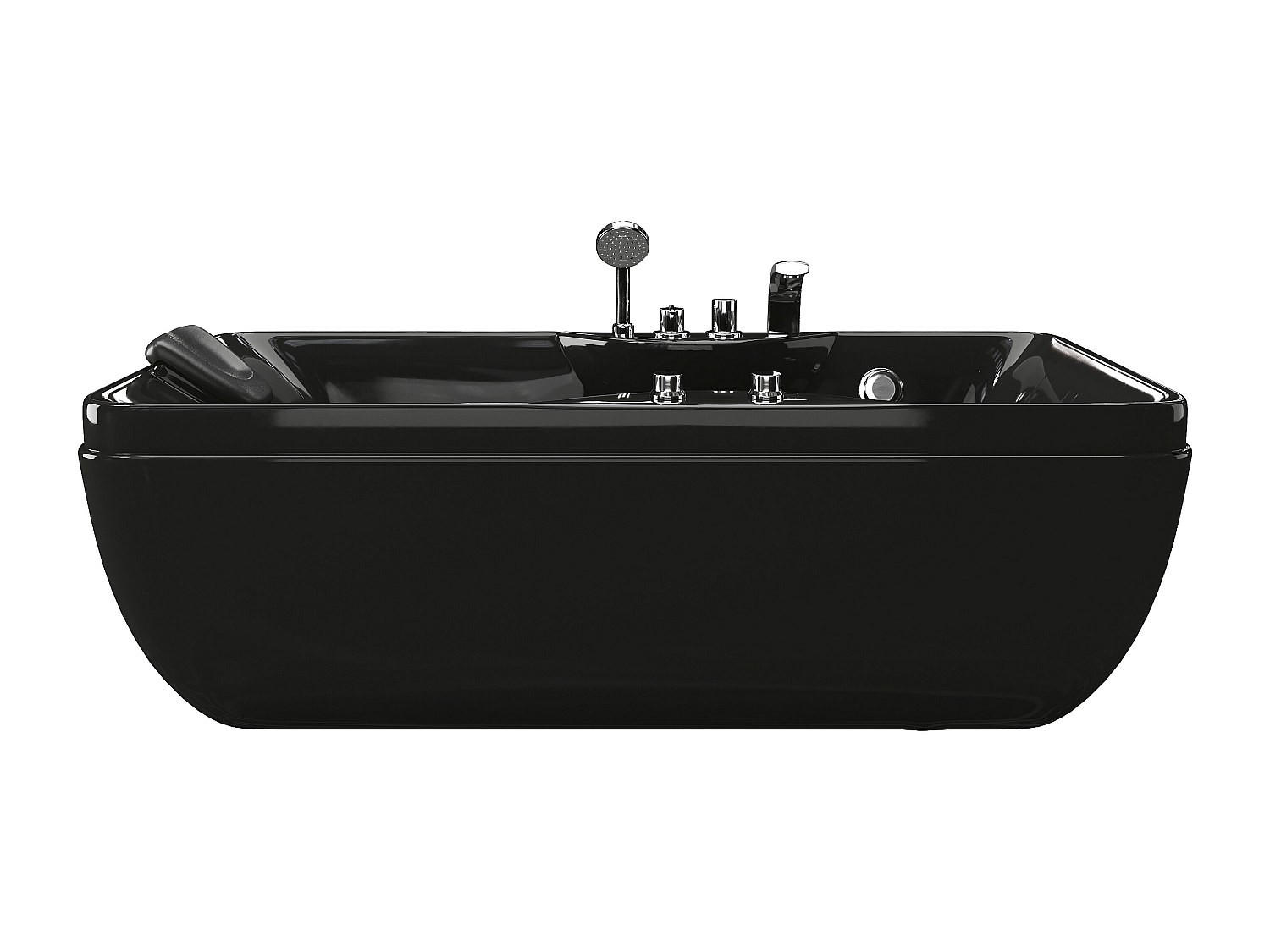 WHIRLPOOLBADEWANNE - 1 Person - Acryl - Schwarz - - Schwarz, Kunststoff (150/54.5/75cm) - Vente-Unique