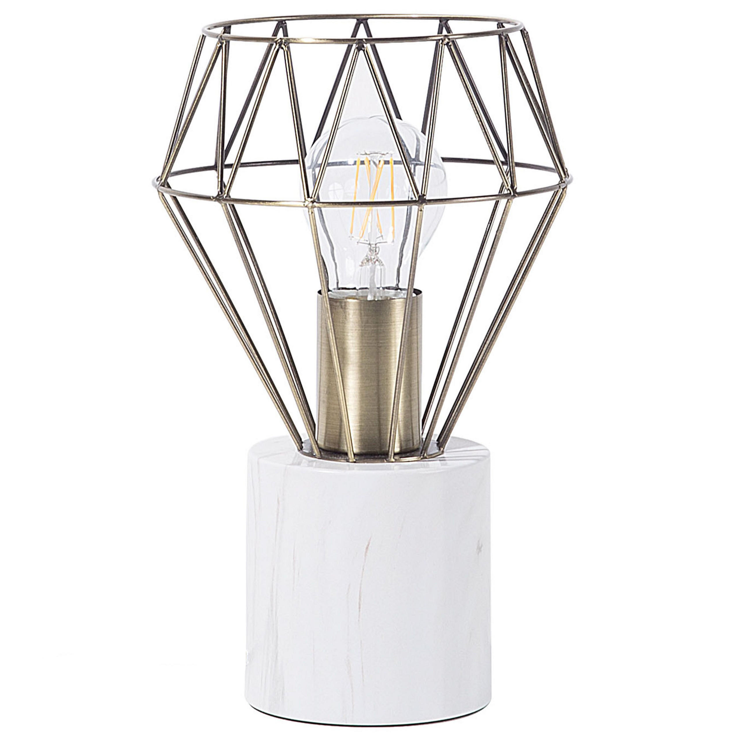TISCHLAMPE Mooni 17/17/28 cm - Messingfarben, Metall (17/17/28cm) - Beliani