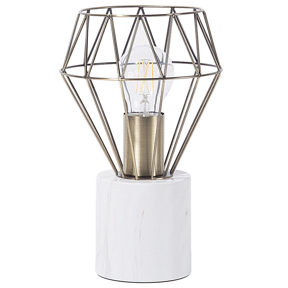 TISCHLAMPE Mooni 17/17/28 cm - Messingfarben, Metall (17/17/28cm) - Beliani