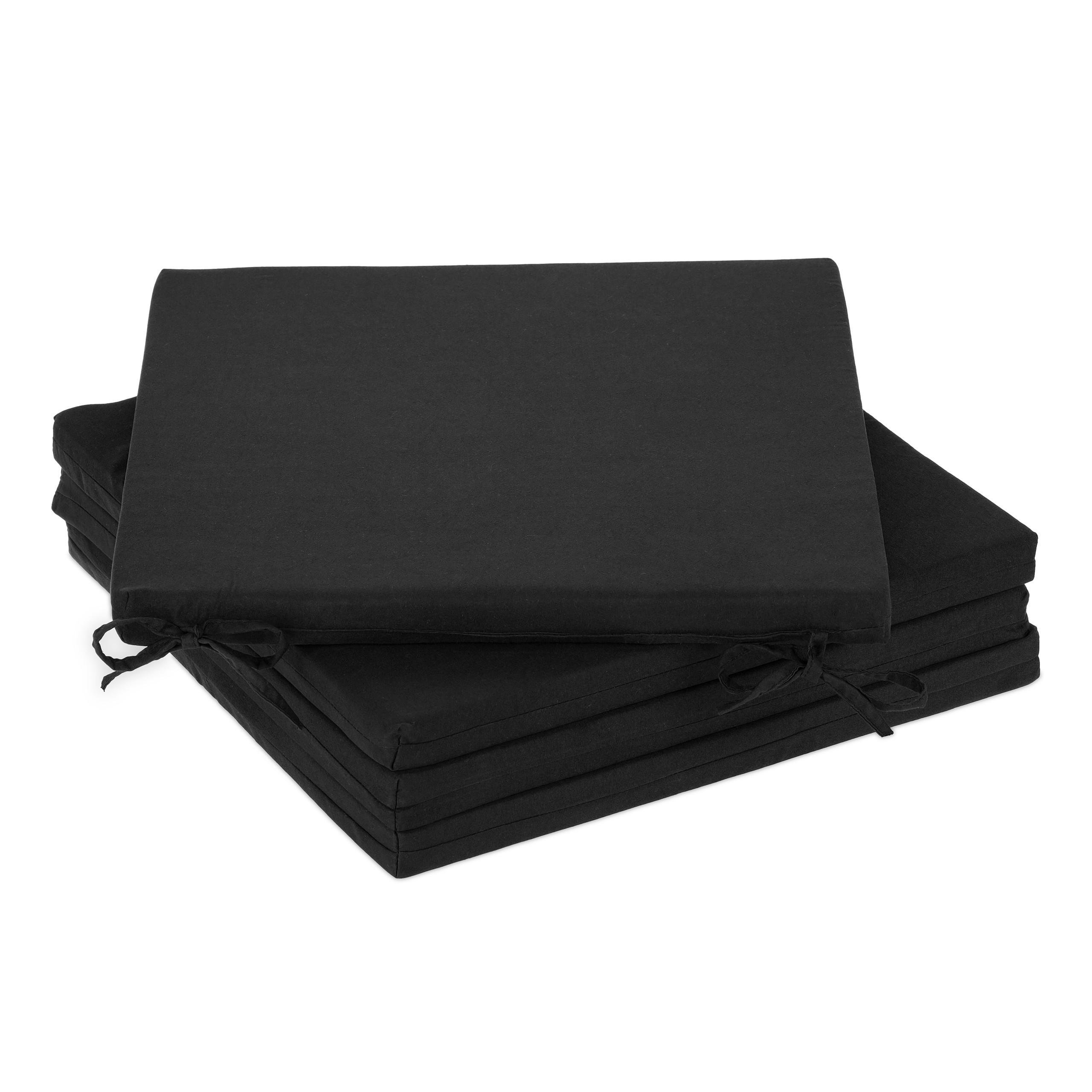 4XSTUHLKISSEN - Schwarz, Textil (39.5/3/39.5cm) - Relaxdays
