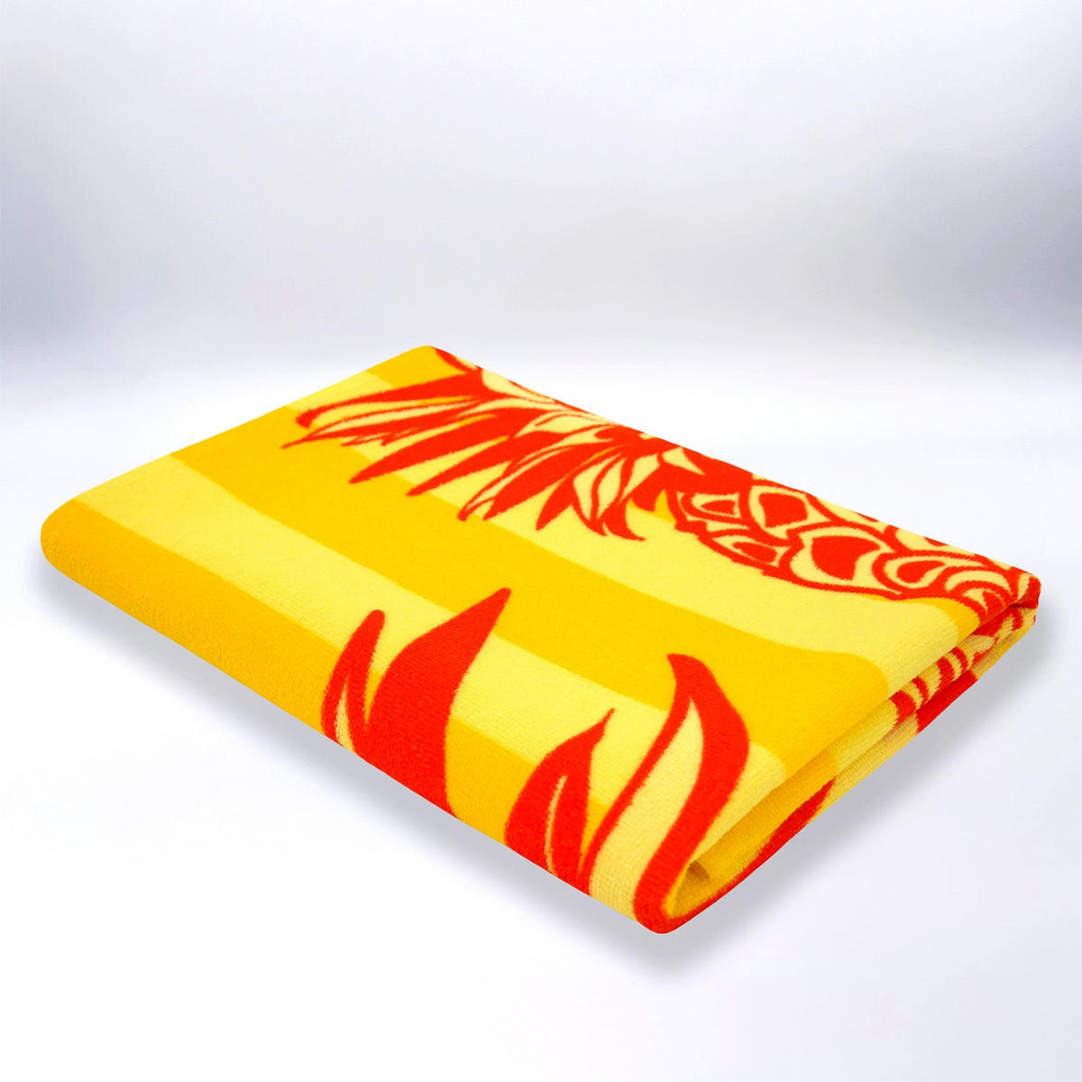 STRANDTUCH Mikrofaser Gelb 75x150 220g/m² - Pop-Ananas - Braun, Textil (150/75cm) - LE COMPTOIR DE LA PLAGE