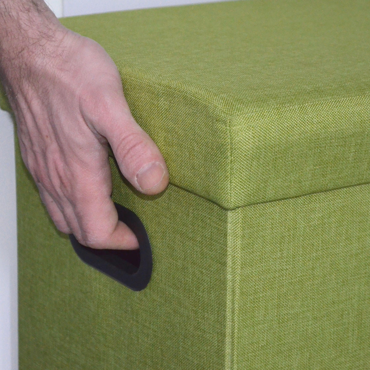WÄSCHEKORB mit Deckel, 50/25/49 cm Grün - Grün, Textil (28/50/50cm) - Dunedesign