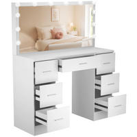 SCHMINKTISCH eckig 110/40/135 cm Holz Weiß - Weiß, Holz (110/135/40cm) - CLP