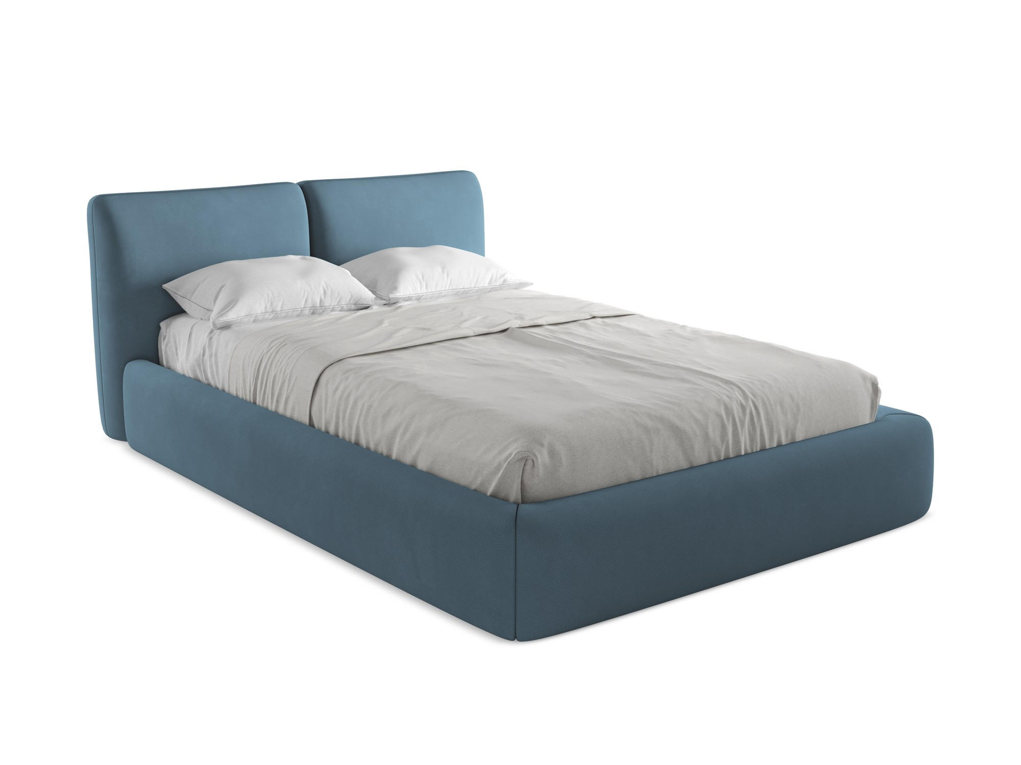 POLSTERBETT mit Bettkasten und Lattenrost 160x228 Blau - Blau/Blaugrau, Kunststoff/Textil (140/200cm) - Makamii