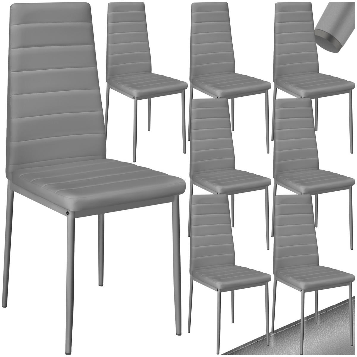 ESSZIMMERSTUHL 8er Set Thomas 41 x 45 x 98 5 cm grau - Grau, Textil (48/98.5/45cm) - tectake