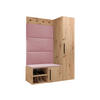 GARDEROBEN-SET Medi II - Hellrosa/Schwarz, Holzwerkstoff/Kunststoff (40/191/50cm) - MIRJAN24