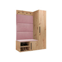 GARDEROBEN-SET Medi II - Hellrosa/Schwarz, Holzwerkstoff/Kunststoff (40/191/50cm) - MIRJAN24