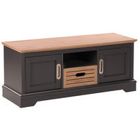 TV STOLEK Šedý, Světle hnědý, GARET 40/120/50 cm - šedá, kompozitní dřevo (120/50/40cm) - Beliani