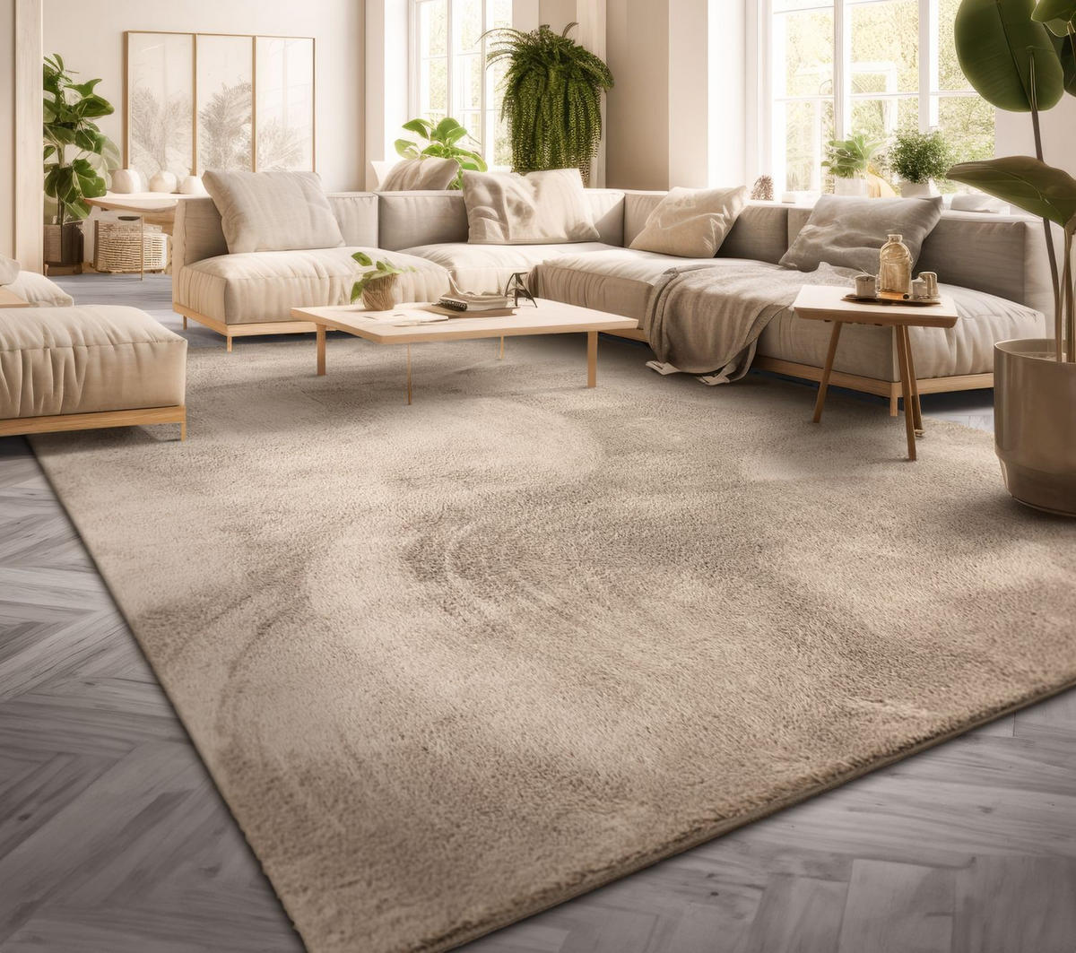 FLACHWEBETEPPICH Beige 60 x 100 cm - Beige, Kunststoff (60/100cm) - TT Home