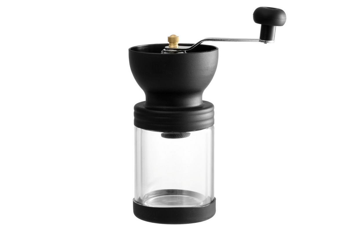 KAFFEEMÜHLE mit Kurbel - Schwarz, Glas (14.5/20.5/9cm)